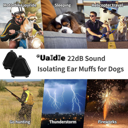Uaidie soundproof pet ear muffs with flexible straps