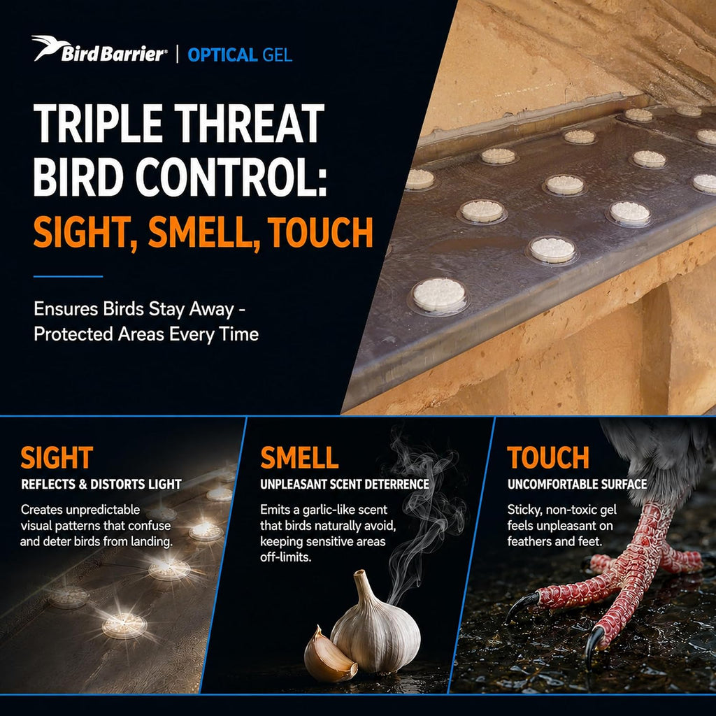 Bird Barrier multi-sensory bird repellent close-up