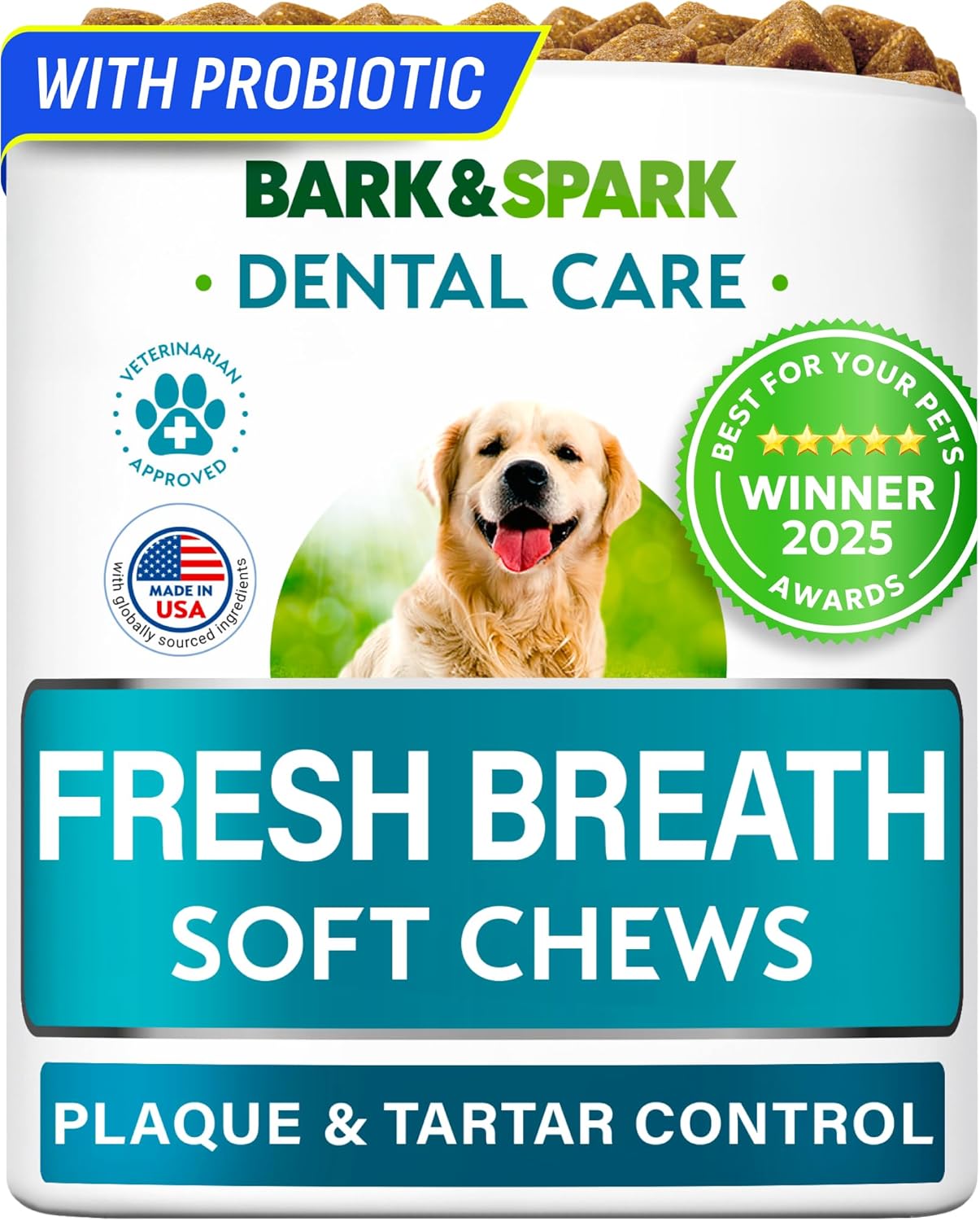 BARK&SPARK Probiotics for Dogs Digestive Health w/Enzymes - Diarrhea Gas Treatment Upset Stomach Relief - Allergy & Itchy Skin - Pet Dogs Probiotics - Digestion Supplement Treat (120Ct Chicken) - Image 11