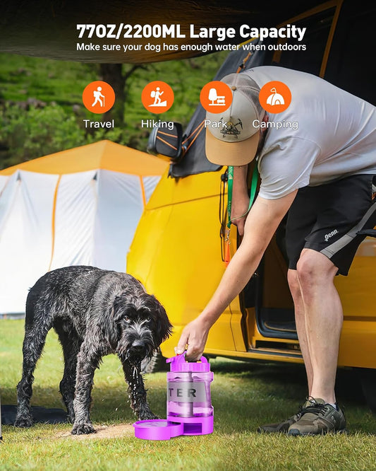 PetNF travel dog water cup with integrated pull out drinking bowl