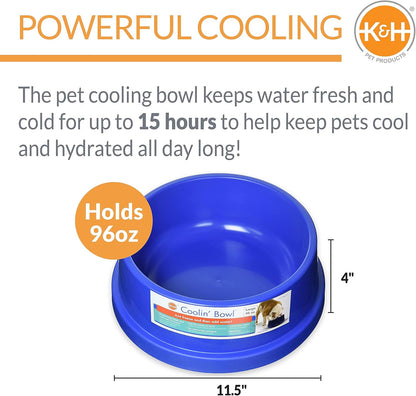 K&H insulated freezable pet bowl filled with fresh water for dogs