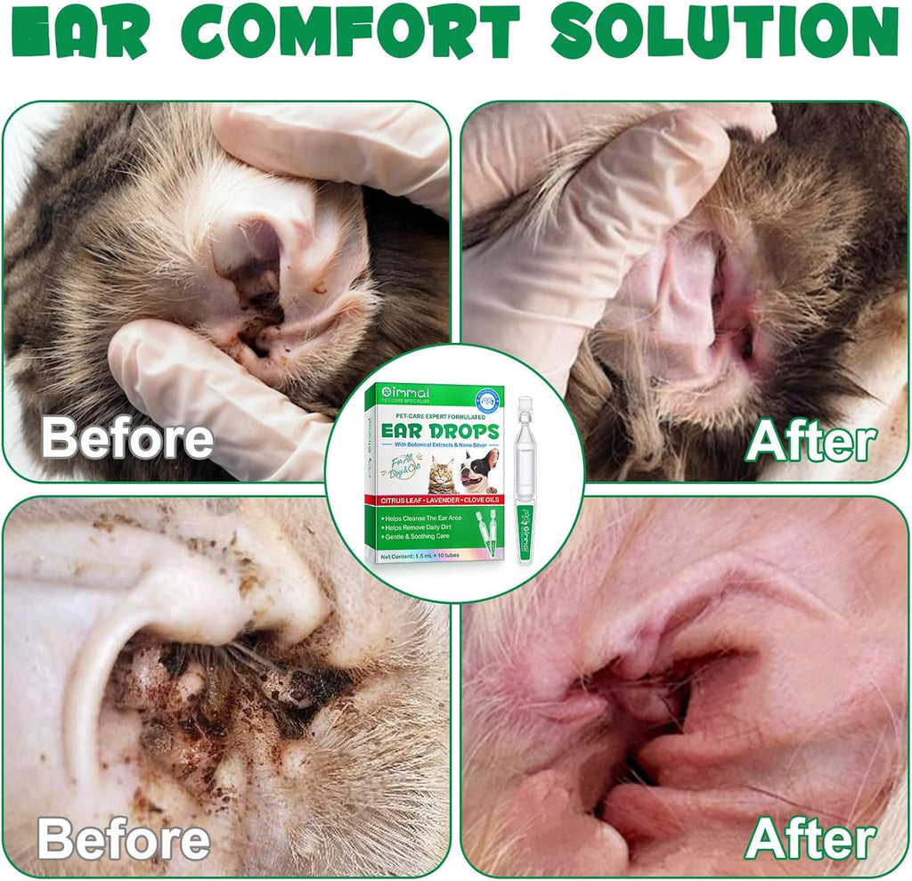 Travel friendly pet ear cleaning solution set