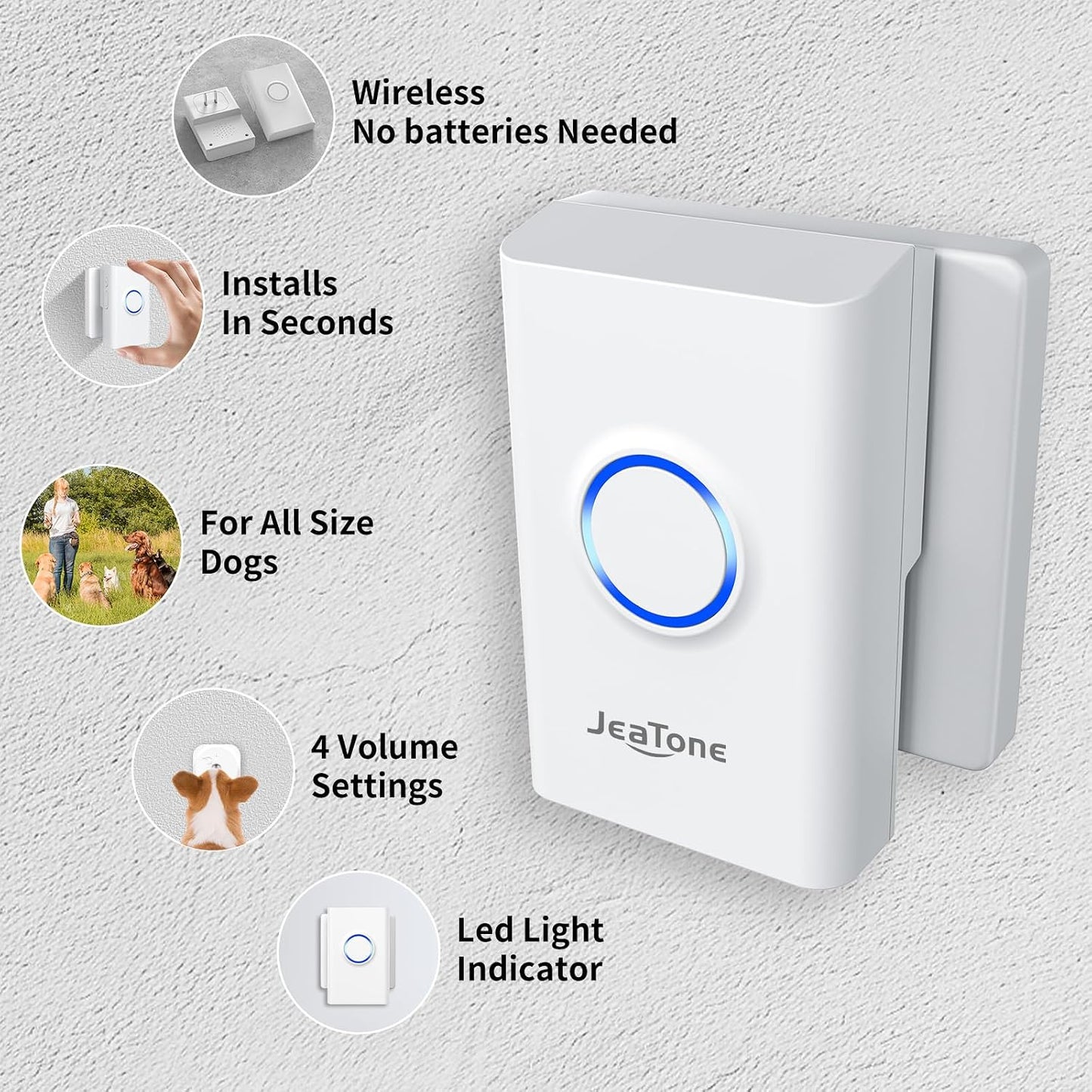 Close up of JeaTone dog training button interface