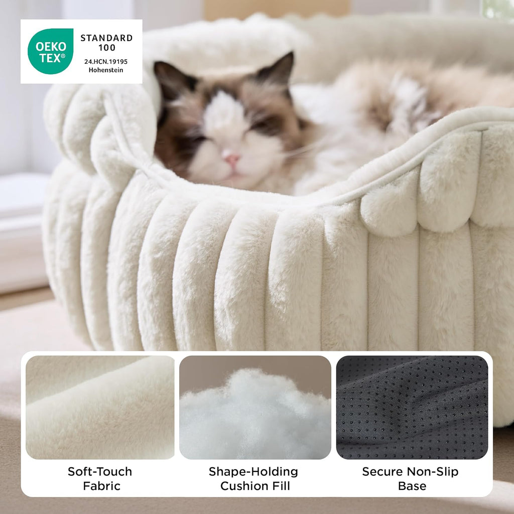 Interior view showing plush ComfyFleece lining of pet bed