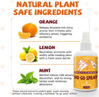 Application of dog potty training spray on outdoor grass