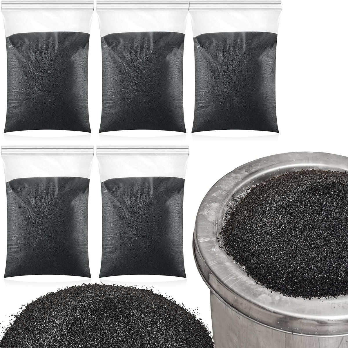 Sasylvia black silica sand 5 pack set front view