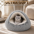 Top down view of small dog resting in a 20-inch round pet bed