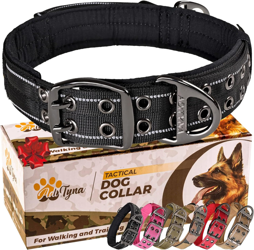 ADITYNA Heavy Duty Dog Collar for Large Dogs - Reflective Collar with Handle for Training, and Walking - Wide, Thick, Tactical, Soft Neoprene Padded - Image 12