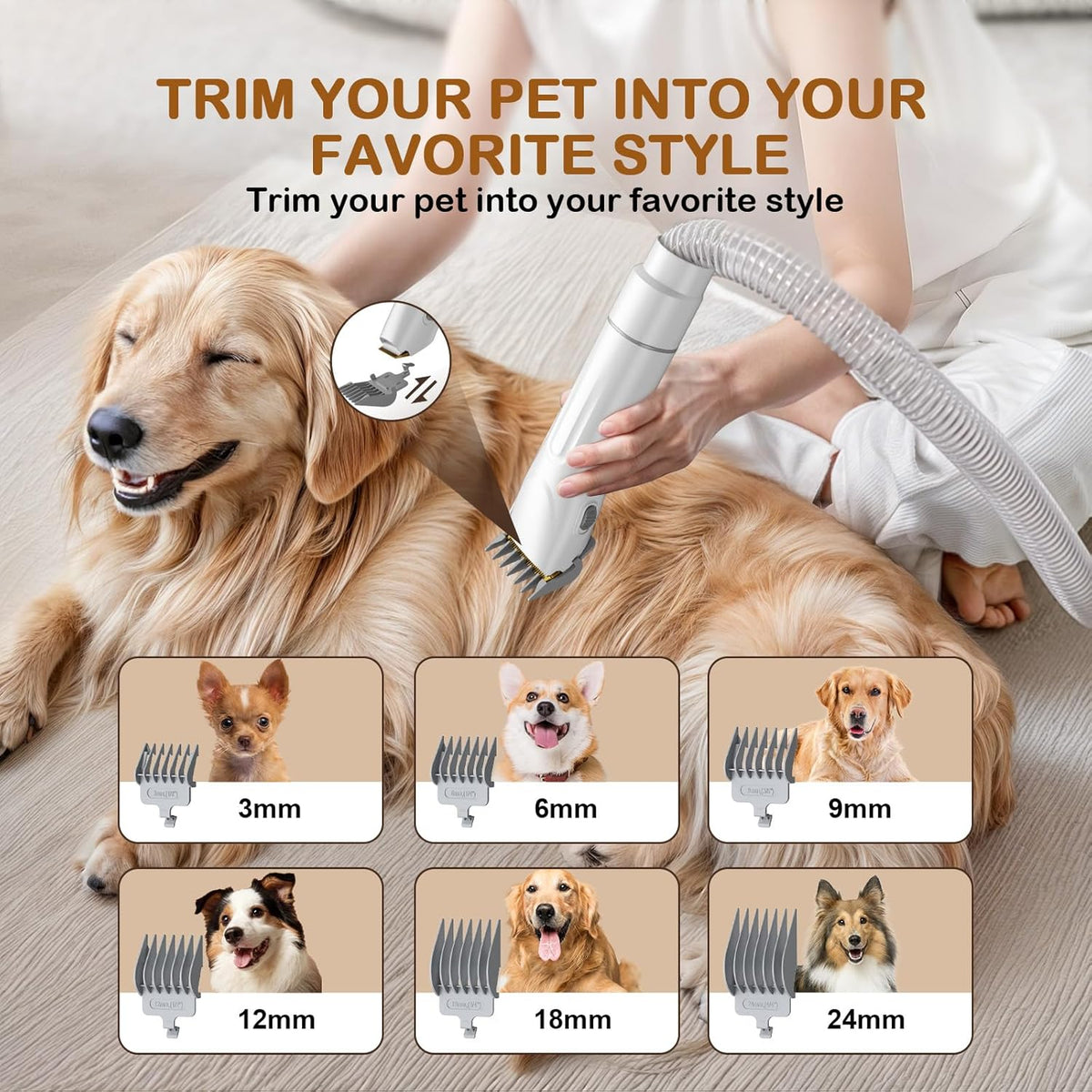 GZI brand authentic imported dog trimmer and vacuum collection system