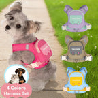 Dhgate small medium dog walking backpack set with matching five-foot long nylon leash attached to the vest.