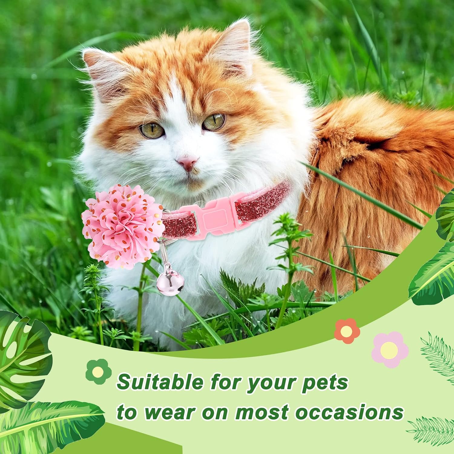Saintrygo chiffon floral pet charms with pearl embellishments close up view