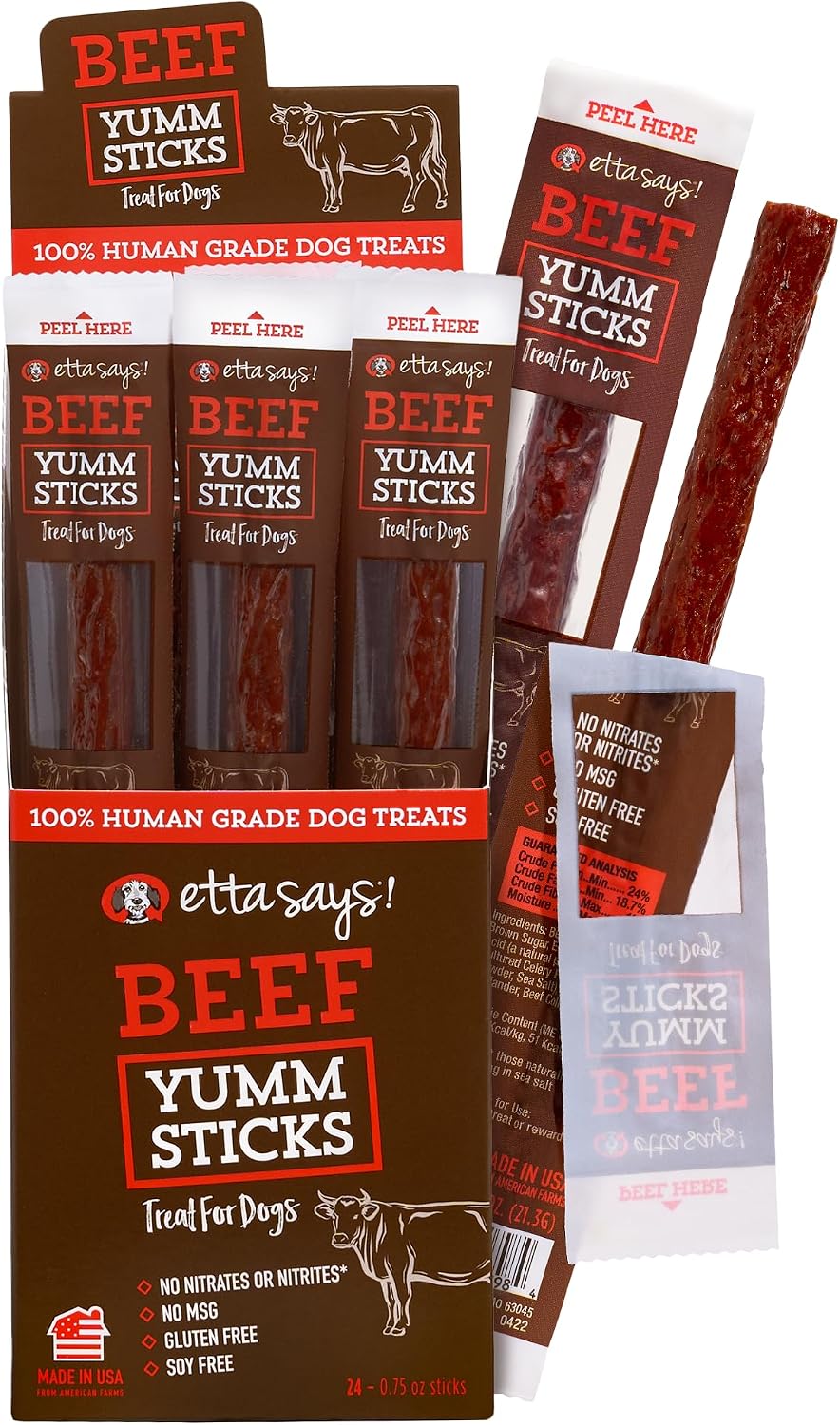 etta says! Yumm Sticks - Real Meat Jerky Dog Jerky Treats - Beef, Chicken, Pork, and Turkey Variety Pack - Human Grade - Made in The USA (12 Count Pack of 1) - Image 15