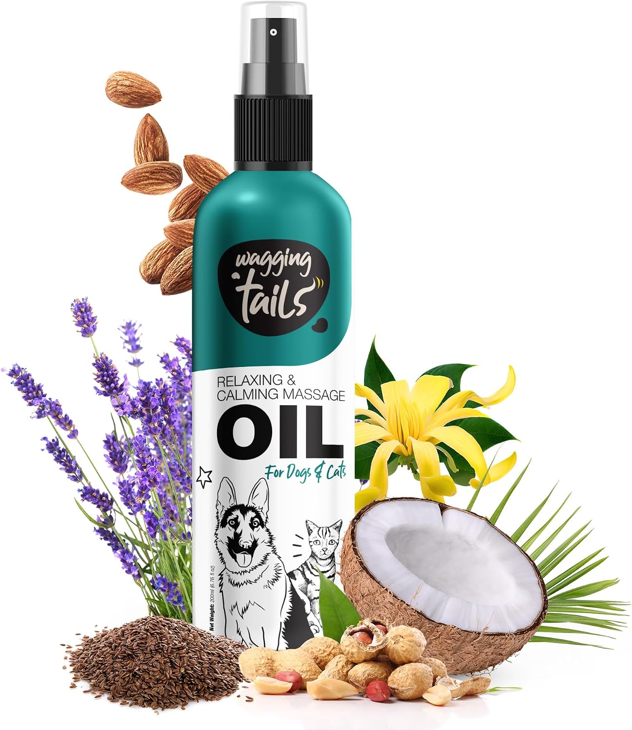 Wagging Tails 6-in-1 Soothing Oil - 6.76 fl oz for Dogs & Cats | Coconut Oil for Skin & Coat | Helps Hydrate & Moisturize Hair | Improve Coat Shine and Softness - Image 10
