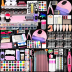 DouborQ professional acrylic nail kit front view showcasing complete box contents.