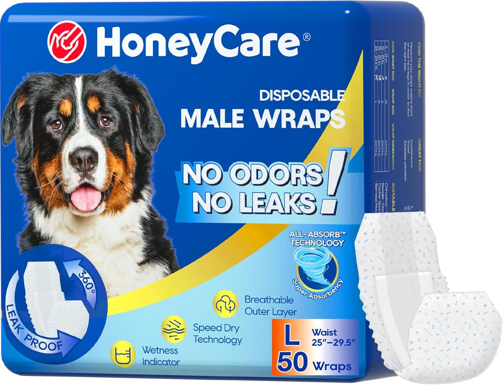 HONEY CARE All-Absorb A26 Male Dog Wrap, 50 Count, Small - Image 14