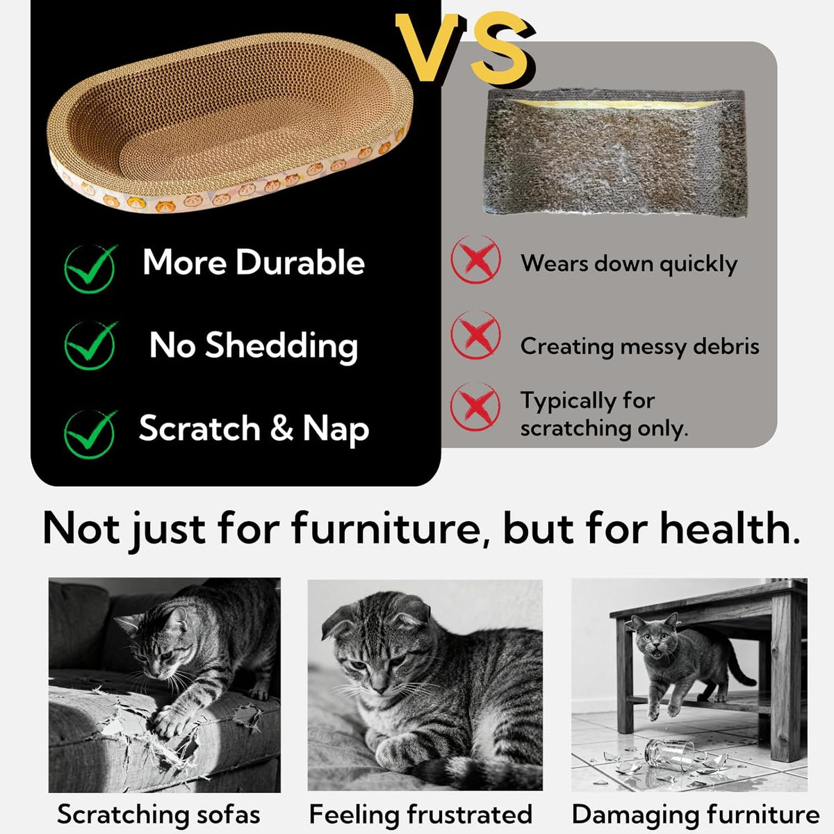Top view of bowl shaped cat scratcher board