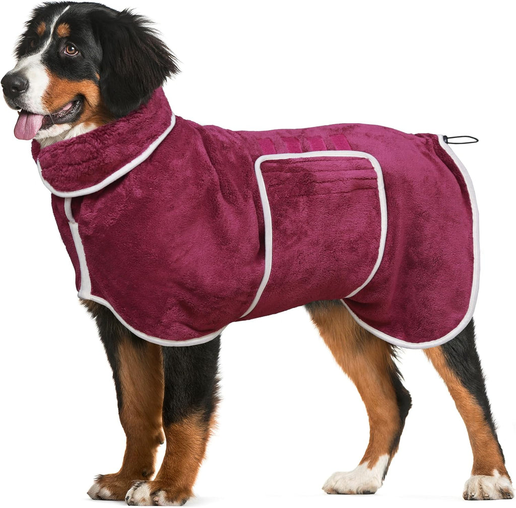 Dog Bathrobe Towel Drying Coat - Super Absorbent Dog Towels Bath Robe for Drying Dogs Large, Soft Adjustable Collar & Belly Strap Fast Drying Coat Pet Dog Cat Bath Robe Towel (Grey, X-Large) - Image 11