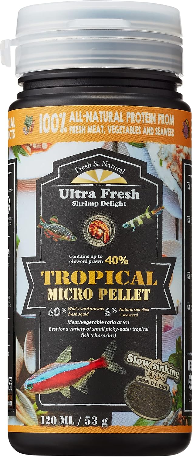Ultra Fresh Tropical Micro Pellet fish food bottle front view