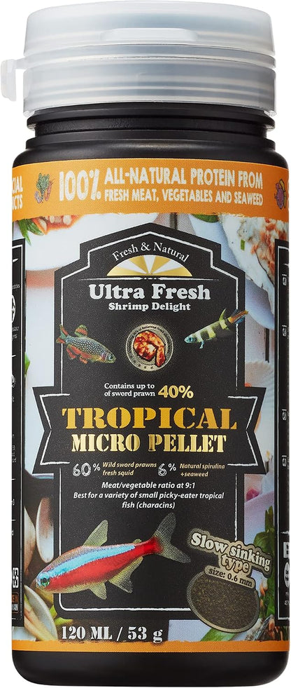 Ultra Fresh Tropical Micro Pellet fish food bottle front view