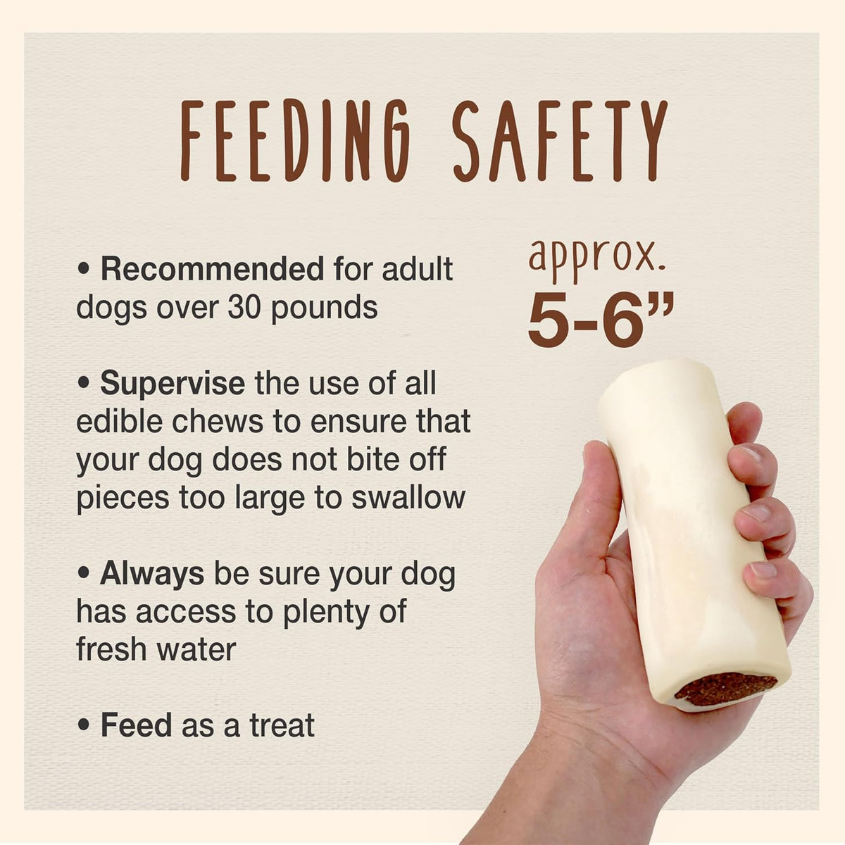 Cadet stuffed dental bone packaging highlighting premium quality safety standards.