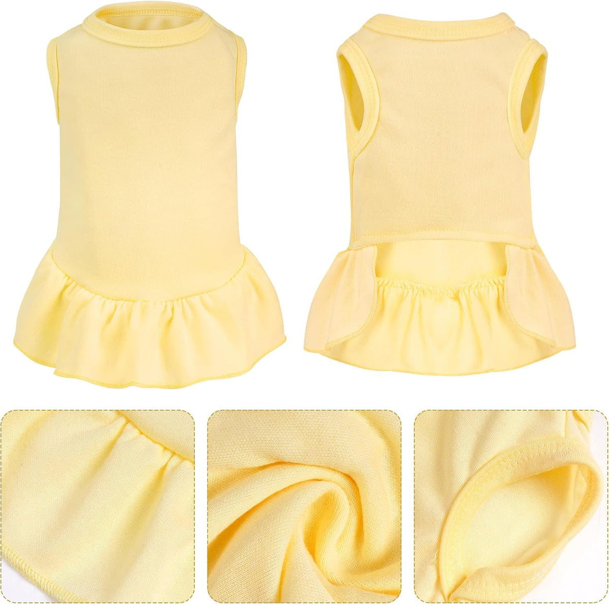 Choyaxo solid color pink pet dress featuring a classic frilled hemline design