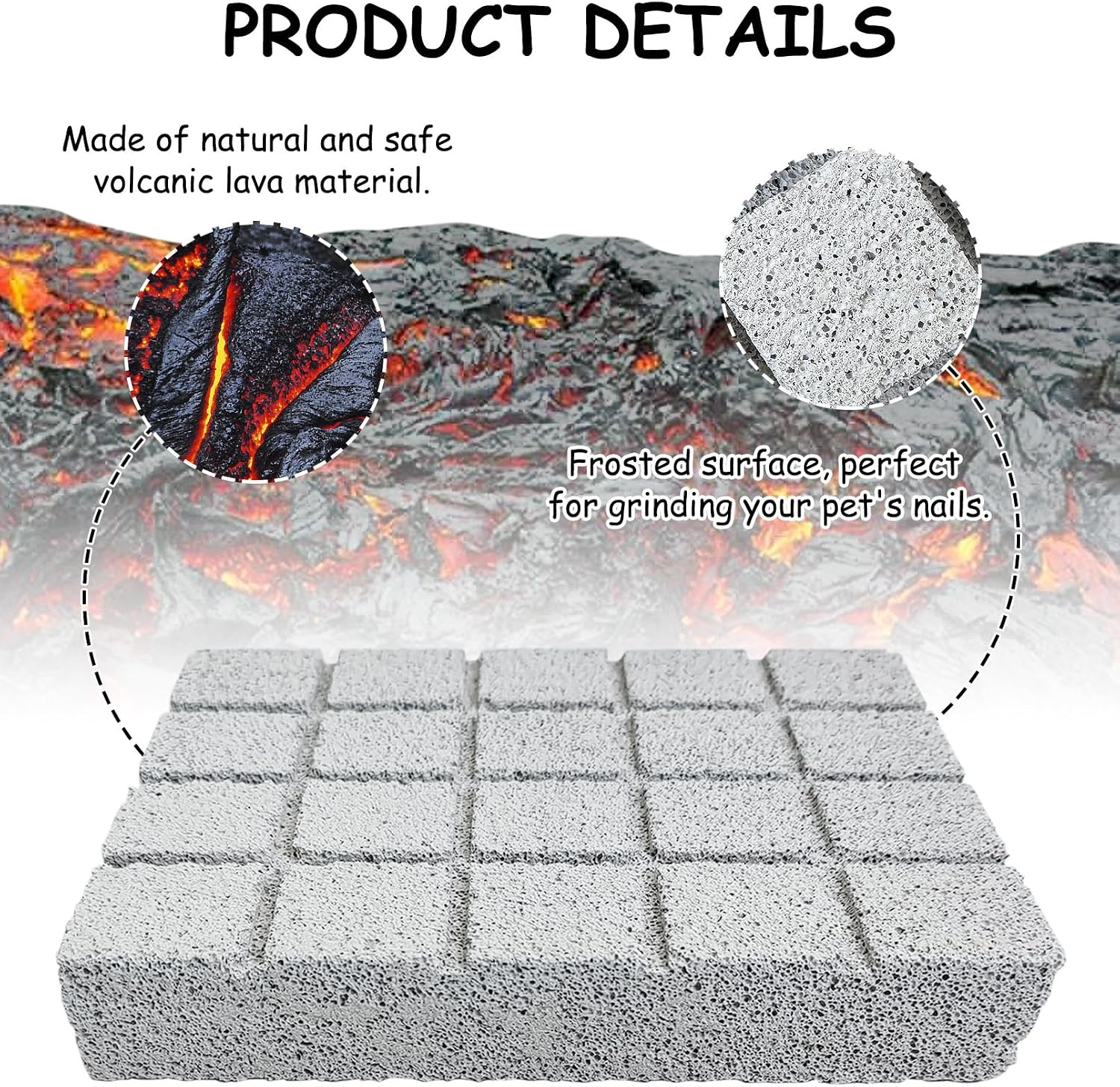 Hamiledyi small animal foot pads showing the durable thickness of the unpolished volcanic pumice chew toy.
