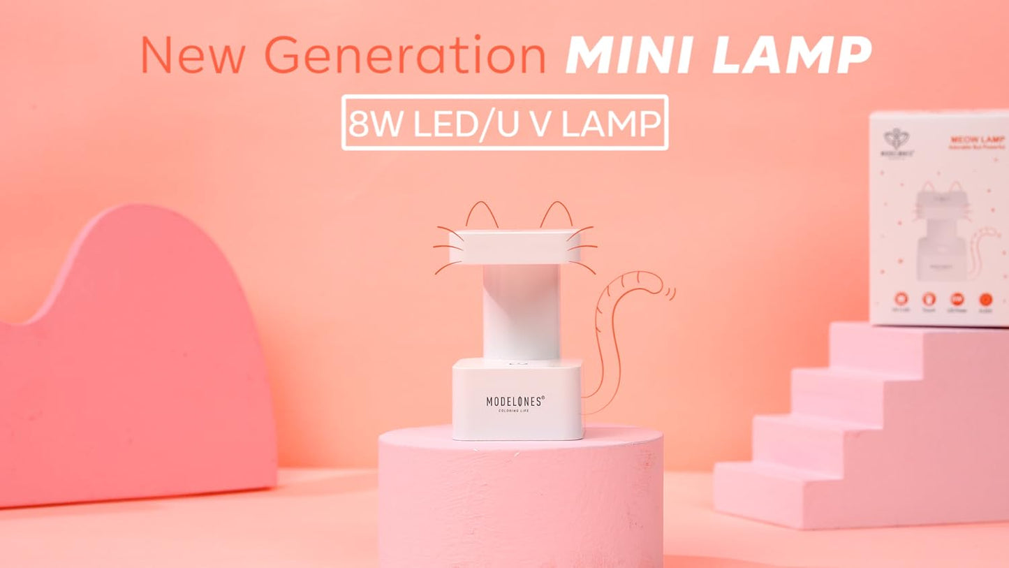 Modelones Mini UV LED lamp packaging for authentic imported beauty