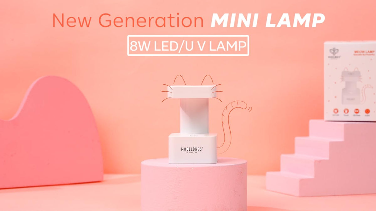 Modelones mini nail lamp packaged for travel use