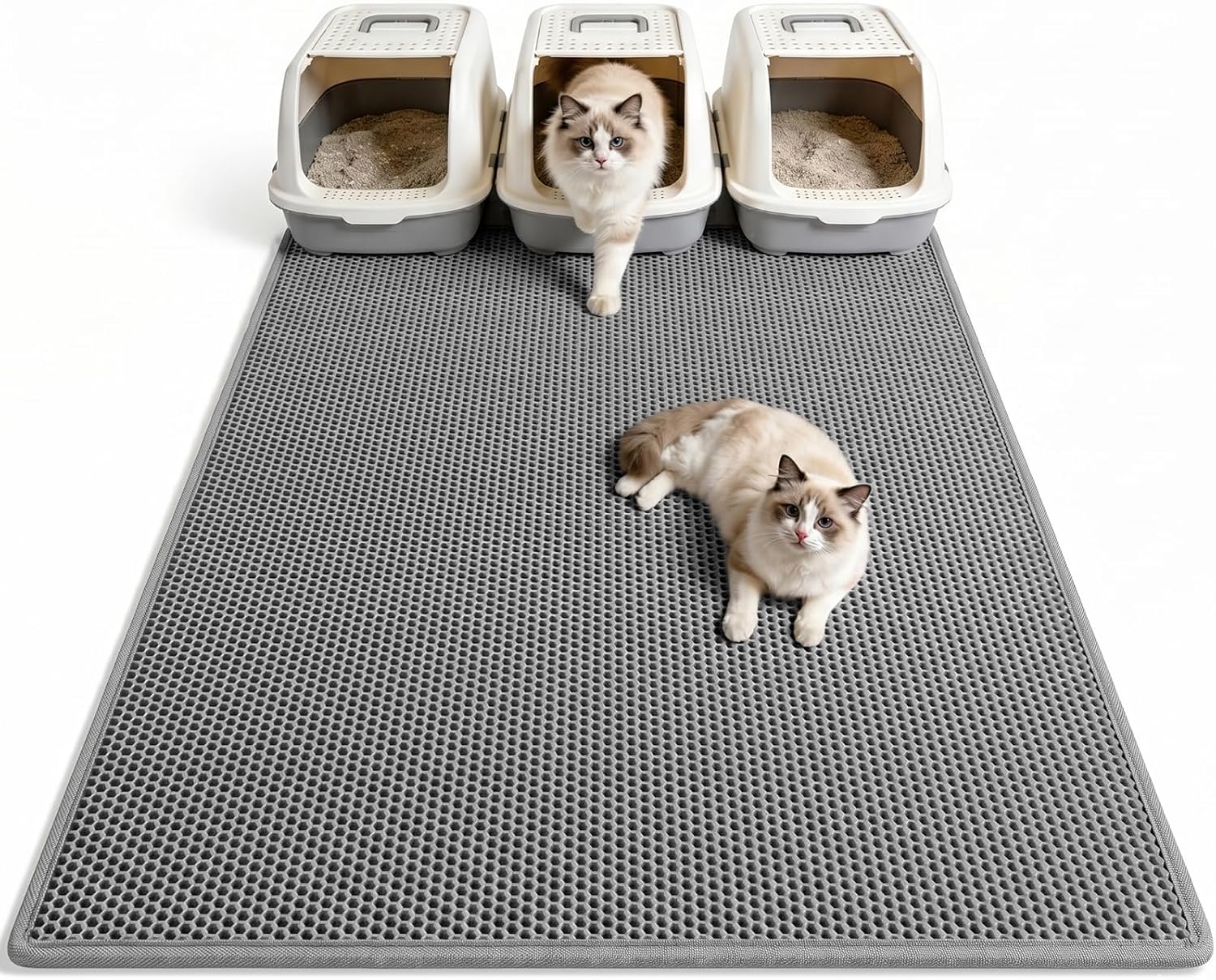 Pieviev Cat Litter Mat Double Layer Waterproof Urine Proof Trapping Mat 1 Pack (30''X24'', Brown) - Image 12