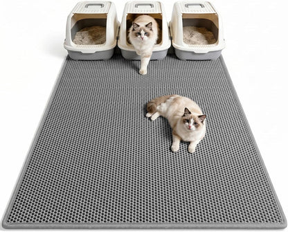 Pieviev Cat Litter Mat Double Layer Waterproof Urine Proof Trapping Mat 1 Pack (30''X24'', Brown) - Image 12