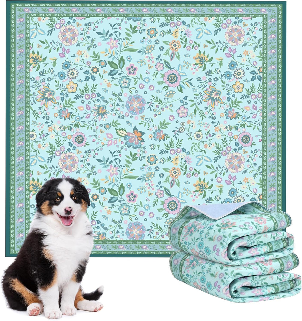 Washable Pee Pads for Dogs, 2 Pack Super Absorbent Reusable Puppy Pads with Colorful Flowers Patterns for Potty Training, Floor, Couch, Bed, and Crate,36"x 48" - Image 10
