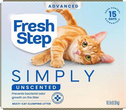 Fresh Step Advanced Simply Unscented Multi Cat Clumping Litter, Formulated With No Added Dyes or Fragrances, Ammonia Block Technology, Low Dust, 18.5 lb. Box - Image 14