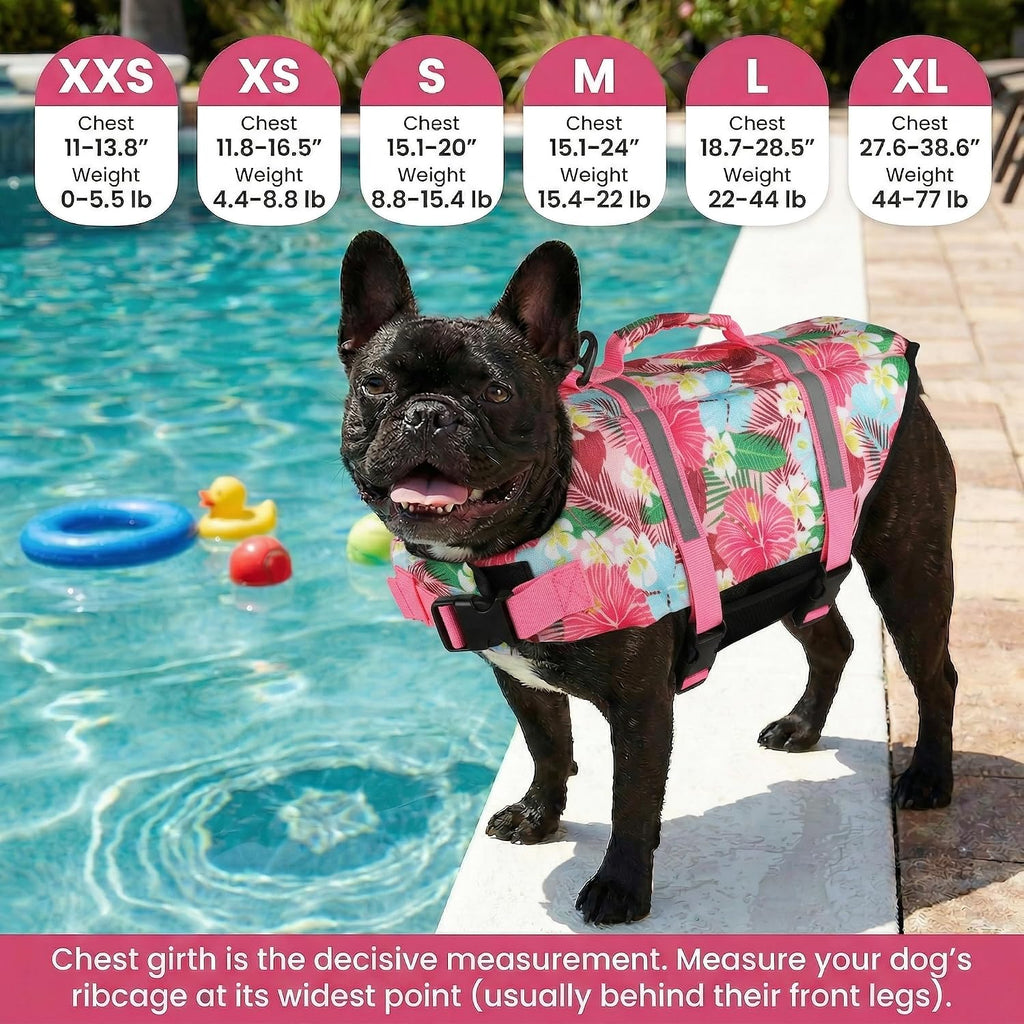 Doglay premium pet flotation vest showing the top rescue handle