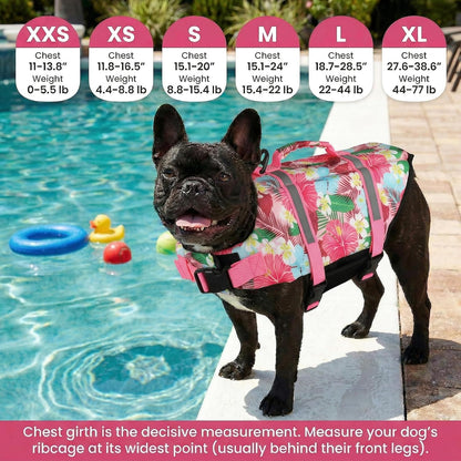 Doglay premium pet flotation vest showing the top rescue handle
