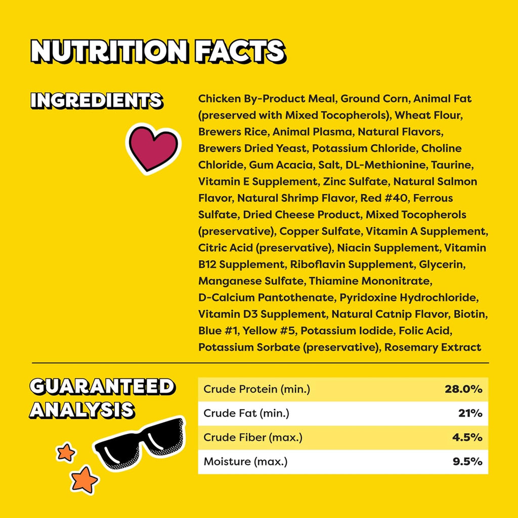 Back label of imported pet food container with feeding guidelines