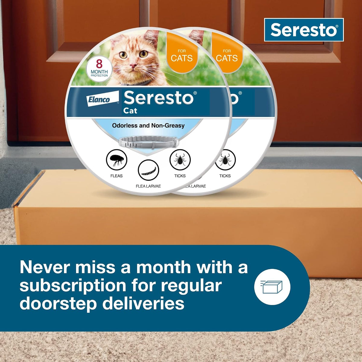 Instructions on Seresto cat collar packaging