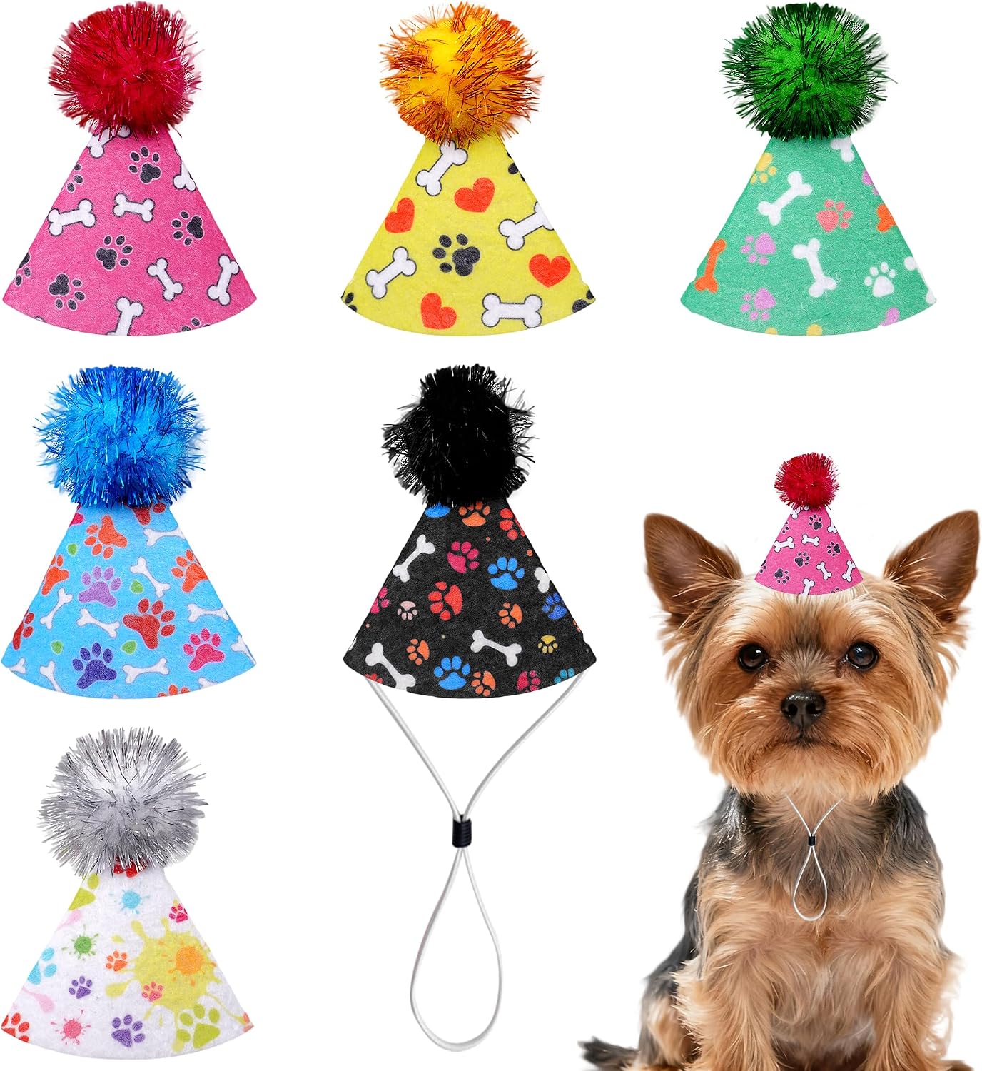 6pcs/Pack Dog Birthday Hat Party Hats Supplies for Small Medium Doggie Puppies Cat Kitten Decorations Grooming Accessories - Image 11