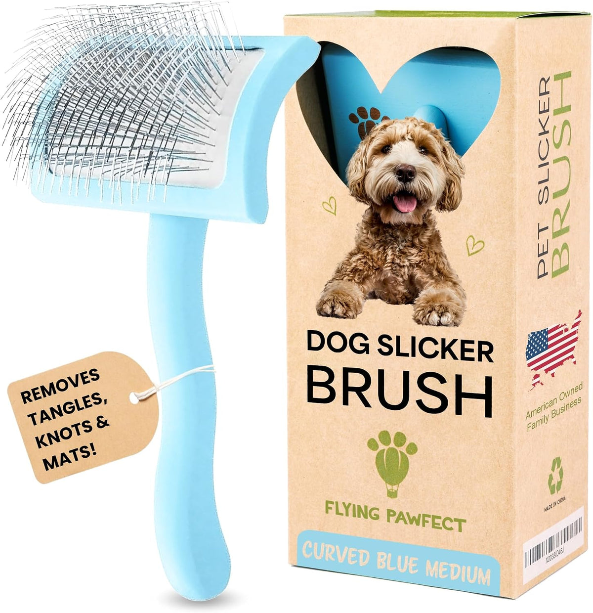 Slicker Brush for Dogs - Long Pin for Poodles, Doodles & Long Haired Dogs, Deshedding & Dematting Tool, Slicker Dog Brushes for Grooming (Coral, Flat Large) - Image 12