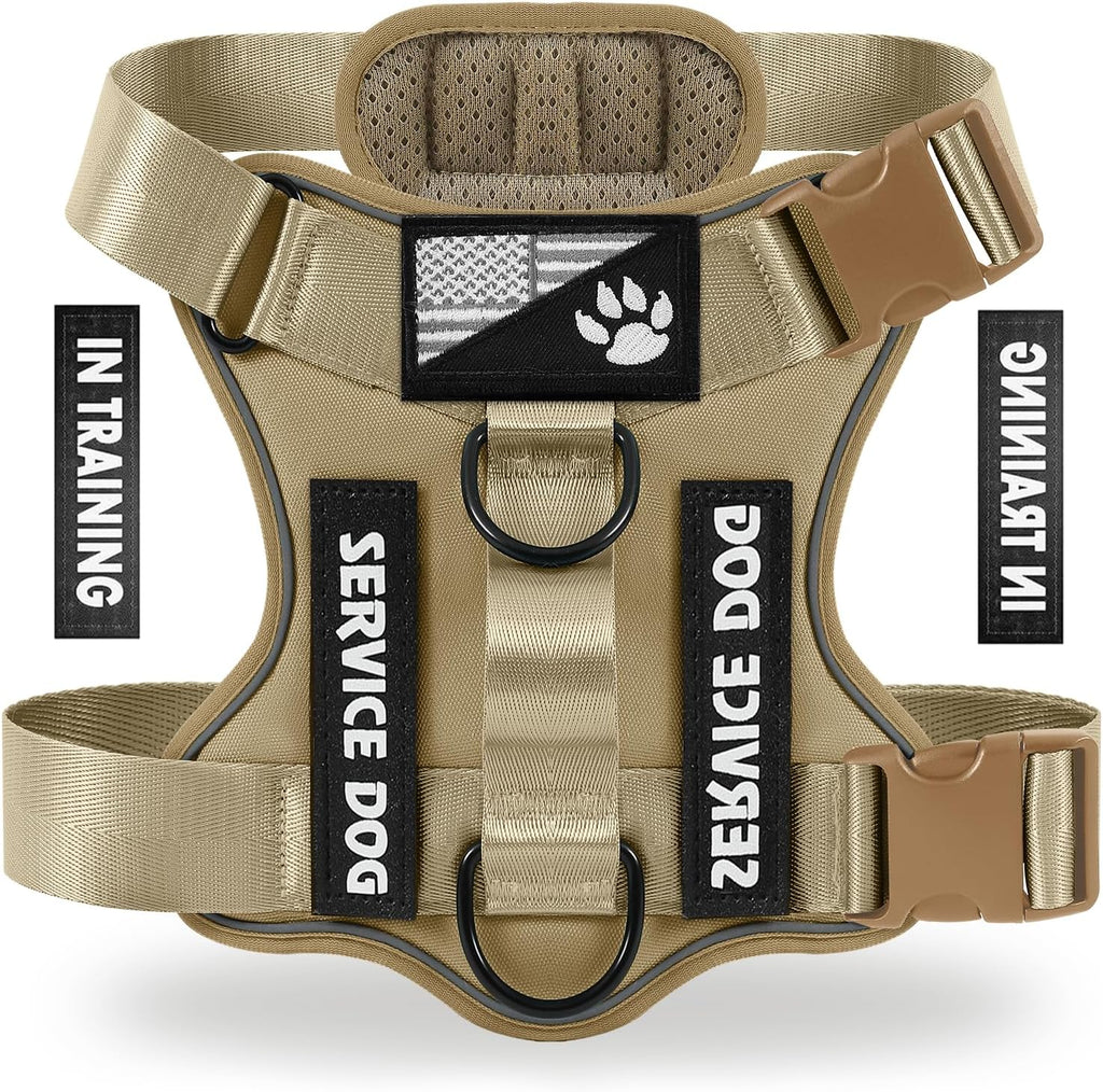 Service Dog Harness, Reflective Dog Vest Harness with 5 PCS Patches, Adjustable Soft Oxford Pet Harness, Inner Layer Mesh, Easy to Control for Dogs (All-RED, Small (Pack of 1)) - Image 15
