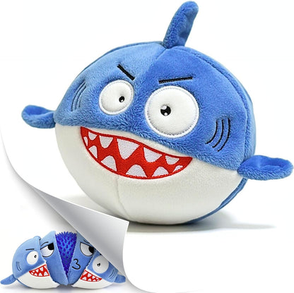 PeppyPawz Sharky three in one plush dog chew toy front view packaging box