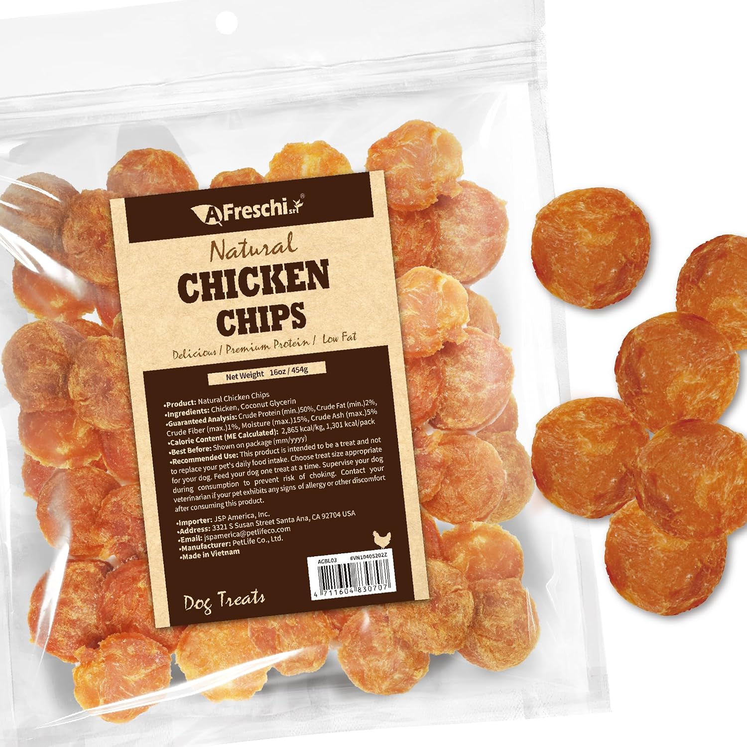 16 ounce pack of all natural chicken jerky