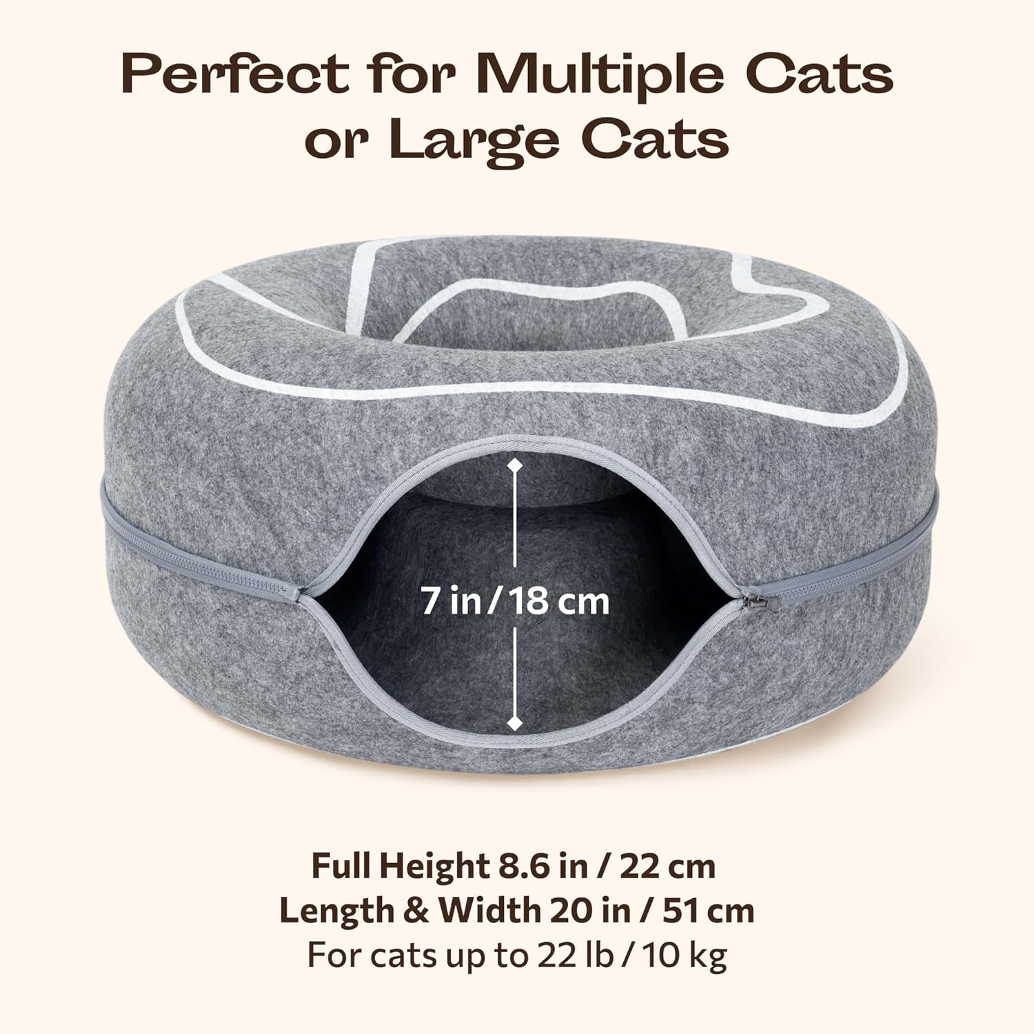 Close up of scratch resistant felt material on Meowfia cave