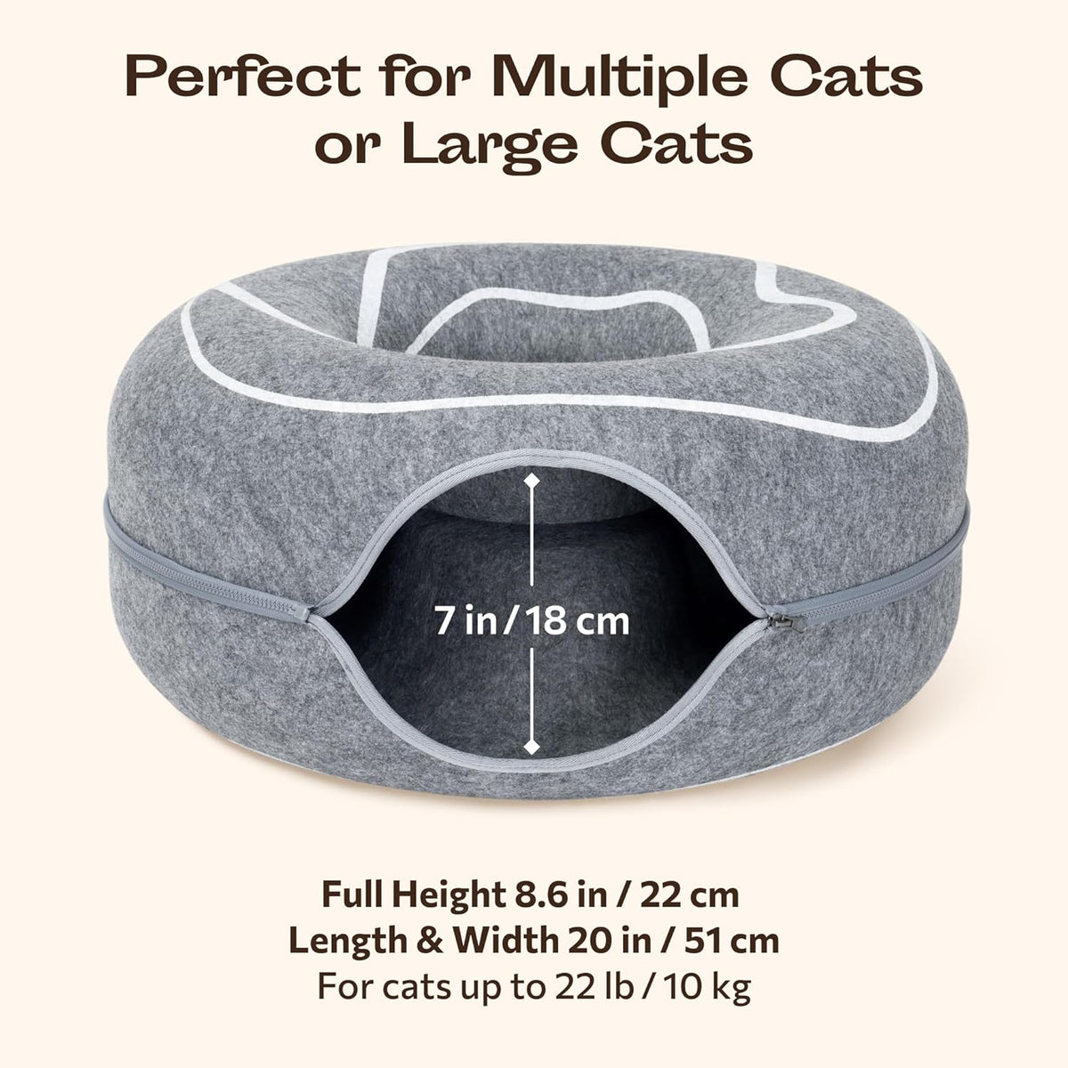 Close up of scratch resistant felt material on Meowfia cave