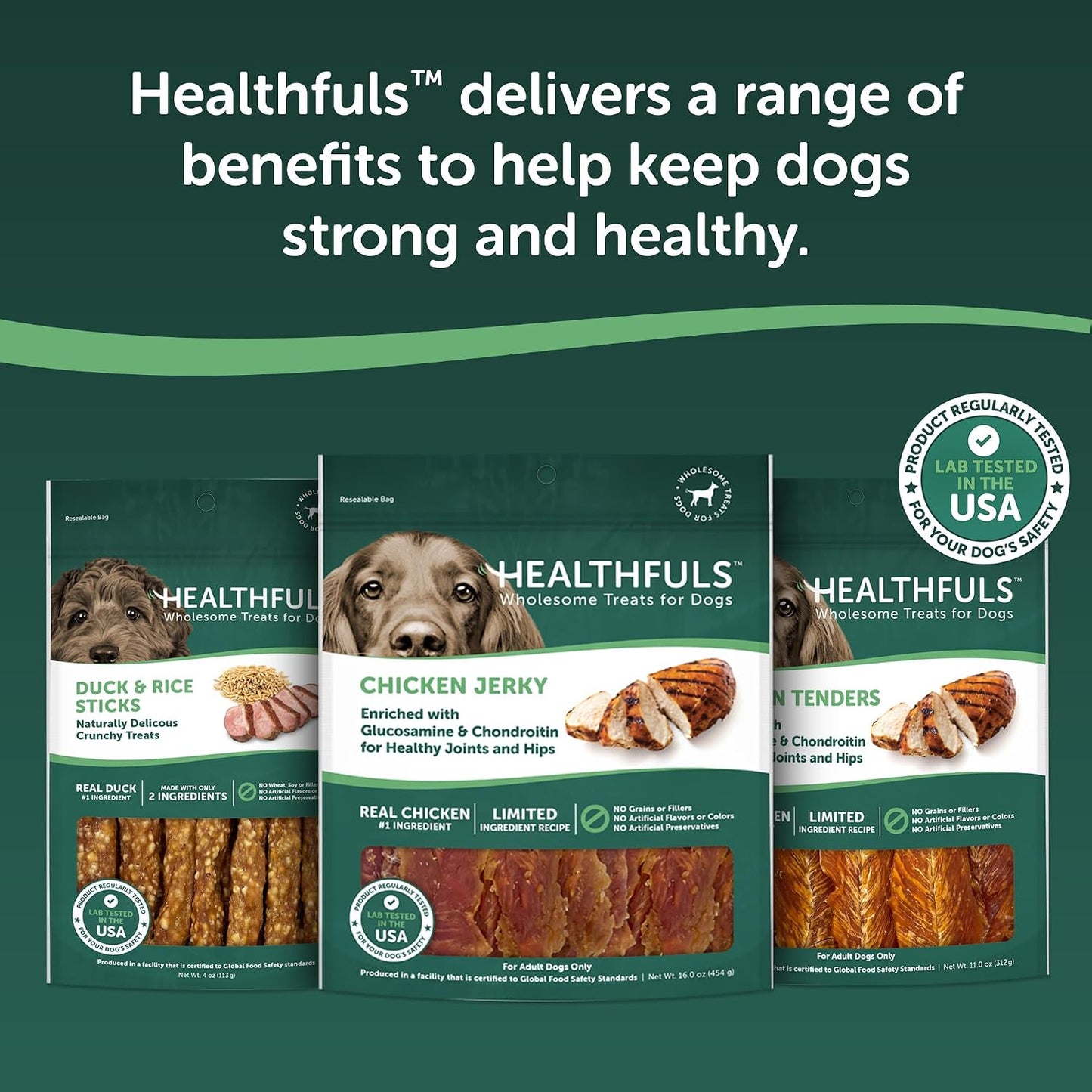Healthfuls Chicken Jerky Dog Treats with Glucosamine & Chondroitin, 16oz - Image 9