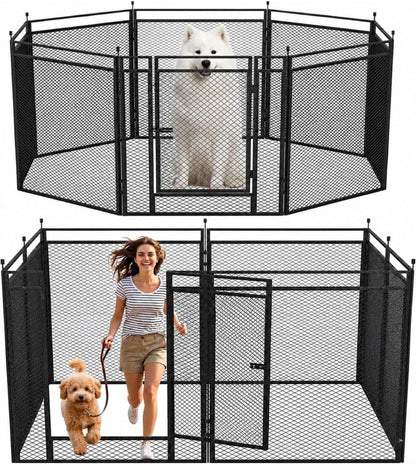 Dog Fence Outdoor for Yard, 40" Height 16 Panels Metal Dog Fence for Dogs, Portable & Foldable Dog Pen, Wireless Dog Playpen Alternative, Temporary Dog Fence for RV Camping, Indoor Outdoor Use - Image 9