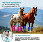 OAHELAKE universal fit fly boots installed on horse legs