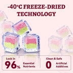 Just Try 100g freeze dried cat food topper cubes next to a serving bowl for healthy feline snacks.