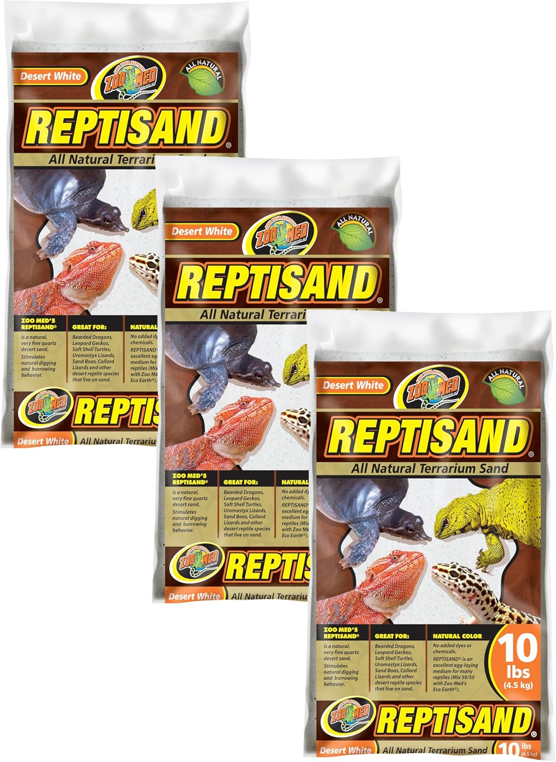Zoo Med ReptiSand 10 pounds bag packaging details
