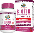 MaryRuth Organics Biotin Sugar Free Gummies bottle front view for hair skin and nails