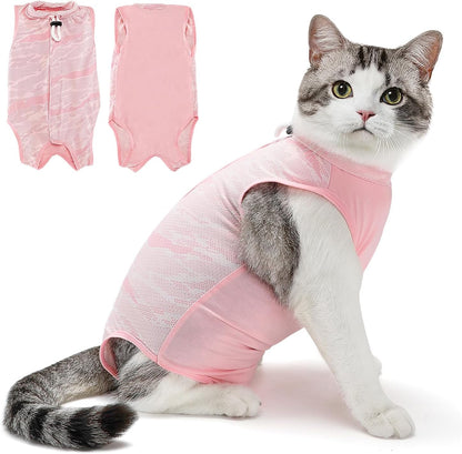 SlowTon Cat Recovery Suit - Cat Onesie for Cats After Surgery Female Male, Kitten Clothes Cats Surgical Spay Suit Abdominal Wounds, E-Collar Alternative Bodysuit Shirt Anti-Licking (Blue Flower,M) - Image 12